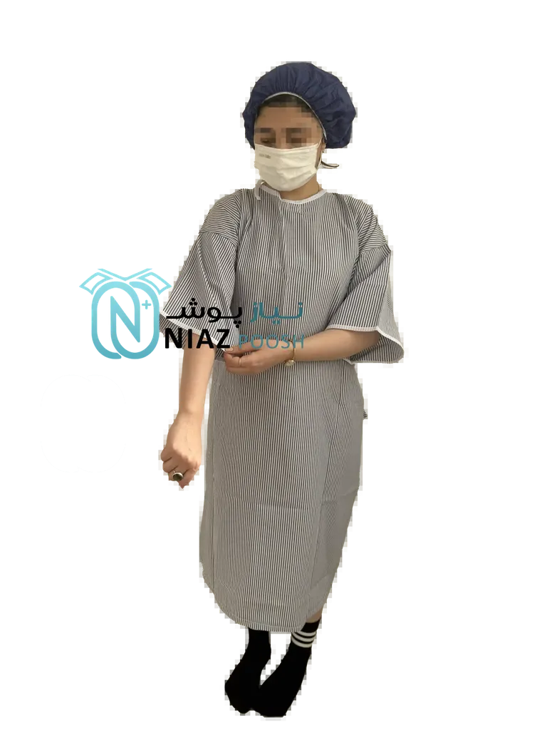 گان بستری بیمار پارچه ای راه راه نیازپوش