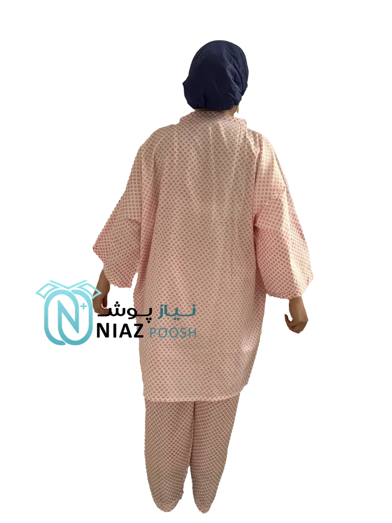 گان بیمار با پارچه پنبه ای چاپی ارزان قیمت یونیسکس لباس بیمار باردار سایز آزاد قائمشهر