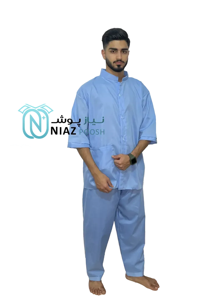 لباس بستری بیمارستانی تترون آبی ۱۷۵ گرم مازندران
